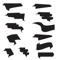 Start ribbons banner element set silhouette with variation scroll styles for posters, signs, and web design vector