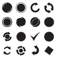 Circle, arrow, check marks, and line and other element silhouette bundle for business and web design vector