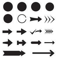 Circle, arrow, check marks, and line and other element silhouette bundle perfect for infographic design vector