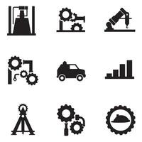 Technical drawing engineering icon silhouette bundle with clean symbols vector