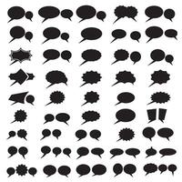 Minimal dialogue box element silhouette bundle for flat UI templates vector