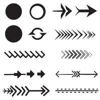 Circle, arrow, check marks, and line and other element silhouette bundle with abstract graphic elements set vector