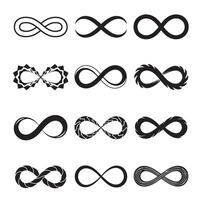 Infinite loop and symbol silhouette bundle collection for clean designs vector
