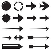 Circle, arrow, check marks, and line and other element silhouette bundle featuring modern flat icons and symbols vector