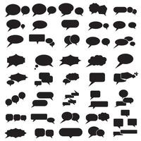 Flat icon dialogue box element silhouette bundle for app and UI interface use vector