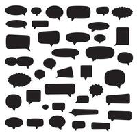 Editable dialogue box element silhouette bundle for graphic design needs vector