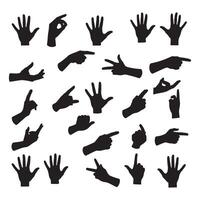 Man hand silhouette variation design bundle set with abstract palm sign pose collection, perfect for tattoo, print, or decorative symbol use vector