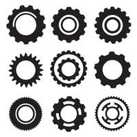 Gear shapes icon silhouette collection bundle for automation and workshop art vector