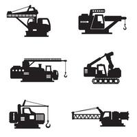 Precision tools and machinery icon silhouette bundle for engineering and industrial themes vector