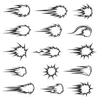 High energy line movement elements with manga speed lines burst effects and action impact strokes for design vector