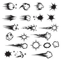 Doodle sparkle icon and starburst silhouette set with decorative lines for visual creative art and posters vector