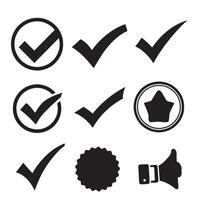 Bold Checkmark and Symbol Icon Bundle with Silhouette Vectors for Web, App, and Infographic Use