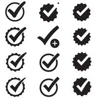 Downloadable Simple Bold Checkmark Icon Symbol and Silhouette Icons for Creative Web Designers vector