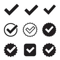 Minimal Simple Bold Checkmark and Symbol Icon Silhouette Bundle for Web Design Art vector