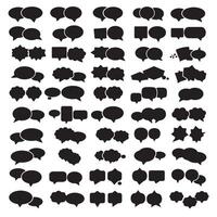 Speech bubble and dialogue box element silhouette bundle collection vector