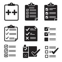 Stylish forms and productivity checklist icons with cross symbols and silhouette design bundle vector