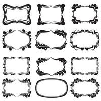 Abstract geometric shapes Vintage Groovy Photo Frame Design Silhouette bundle with creative starburst corner patterns vector