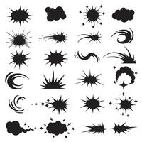 Creative sparkle star icon silhouette and doodle burst line collection for artistic projects and design compositions vector