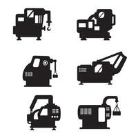 Mechanical gears and industrial machinery icon silhouette bundle for tools templates vector