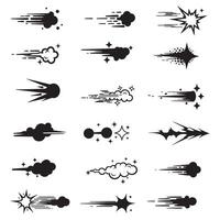 Silhouette sparkle burst line icon set in doodle style for decoration branding and festive design work vector