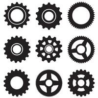 Mechanical engineering gear shapes icon bundle for precision design layouts vector