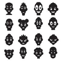 Cartoon man face abstract logo bundle in silhouette style for identity branding and digital assets vector