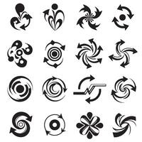 Circle, arrow, check marks, and line and other element silhouette bundle for office, tech, and layout design vector