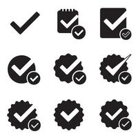 Modern Simple Bold Checkmark Icon and Clean Symbol Silhouette Bundle for Creative Designers vector