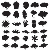 Groovy funky element tree, animal cartoon, flower and other element silhouette bundle with petal and leaf icons vector