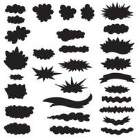 Groovy funky element tree, animal cartoon, flower and other element silhouette bundle with character outlines vector