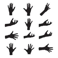 Man hand silhouette variation design bundle set for gesture logo icon collection, symbol illustration pack for branding, signage, and motion concept vector