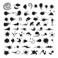 Doodle line and sparkle burst illustration set with silhouette star icons for visual art projects and designs vector