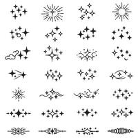 Line sparkle comic bundle silhouette set with layout dividers, pop elements, and burst design strokes vector