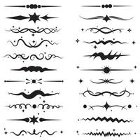 Energy comic sparkle line set in silhouette style with dynamic motion and cartoon-inspired graphics vector
