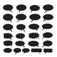 Cartoon and comic speech bubble graphics silhouette bundle with expressive shapes and text outlines vector