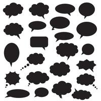 Flat design speech bubble graphics silhouette bundle with talk boxes and social media message icons vector