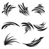 Abstract energy movement graphic bundle with dynamic motion lines and silhouette design for layout use vector