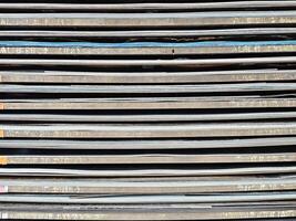 Flat Zinc Sheets on the Shelf for Sale. Translate Thai Text is Zinc. photo