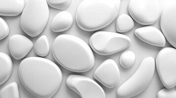 White pebbles on a white background photo