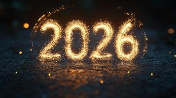 2026 New Year background with sparkles and lights photo