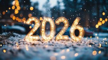 2026 New Year background with sparkles photo