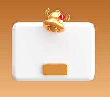 Reminder Notification Pop-up 3D Icon Modern UI pop-up design for apps, reminders, or scheduling tools photo