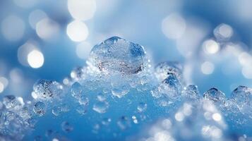 Sparkling Ice Crystals Closeup, Winter Scene photo