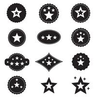 Decorative star silhouette bundle featuring hand drawn designs in diverse creative forms vector