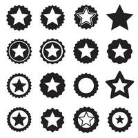 Hand drawn star shapes in a bold silhouette collection with various decorative design styles vector