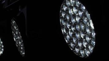 Turned-on LED lens array in stage spotlight video