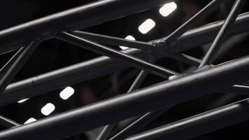 Stage truss structure with overhead lights video
