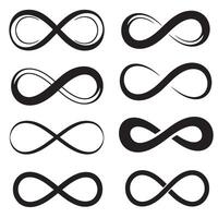 Infinity concept design silhouette symbol collection bundle for branding vector