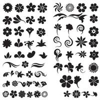 Funky groovy variation design silhouette bundle with flower, star, hand shapes, cartoon animals, and ribbons for retro digital design and artistic elements vector