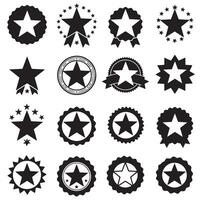Hand drawn silhouette stars with sketch and artistic styles in a complete decorative set vector